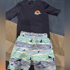 Barely Worn Boys Rash Guard and Swim Shorts from The Children’s Place 7/8
